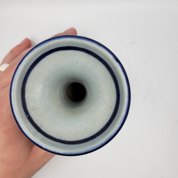 Vintage Small Stoneware Painted Bud Vase - Picture 2 of 5